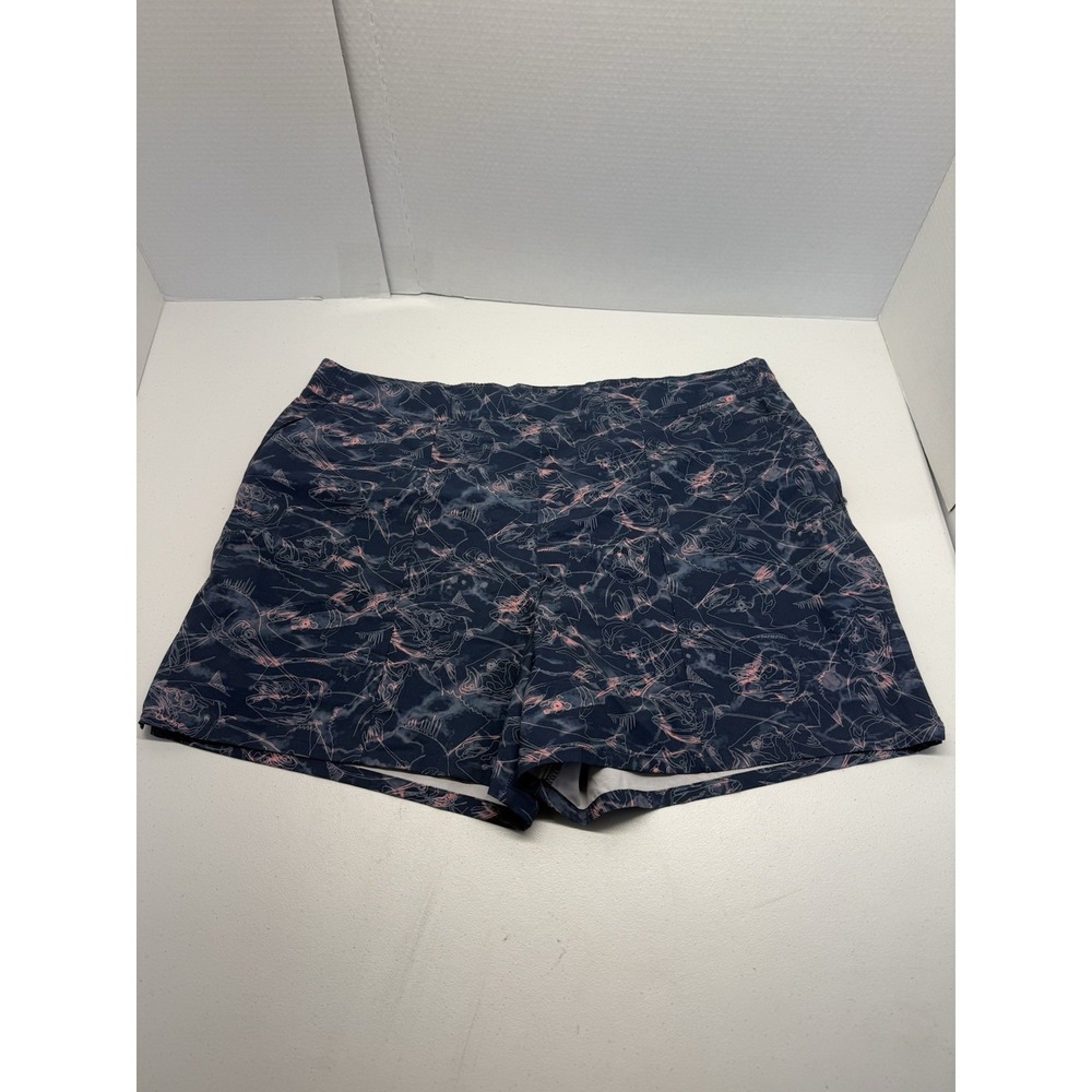 Columbia Tidal II Shorts Woman Blue Pink Fish Frenzy Print 5in PFG Hiking XXL